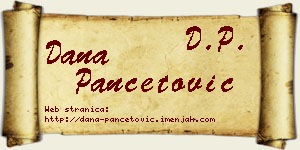 Dana Pančetović vizit kartica